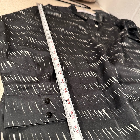 Eileen Fisher Silk Organic Cotton Dash Shirtdress Silk Lightweight Black Medium - Picture 10 of 17